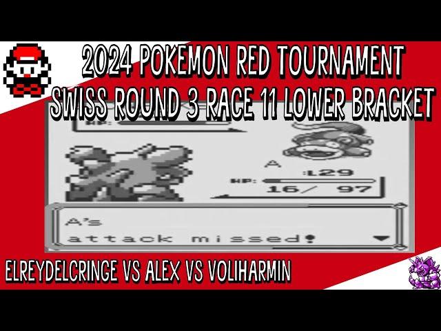 Pokemon Red 2024 Tournament - Swiss Round 3 Race 11 Lower Bracket - Cringe vs Alex vs Voliharmin