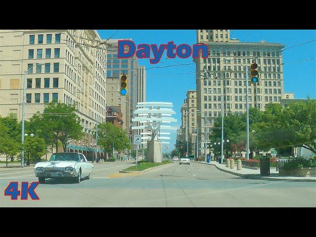 Dayton Ohio, USA 4K Downtown Drive-Thru