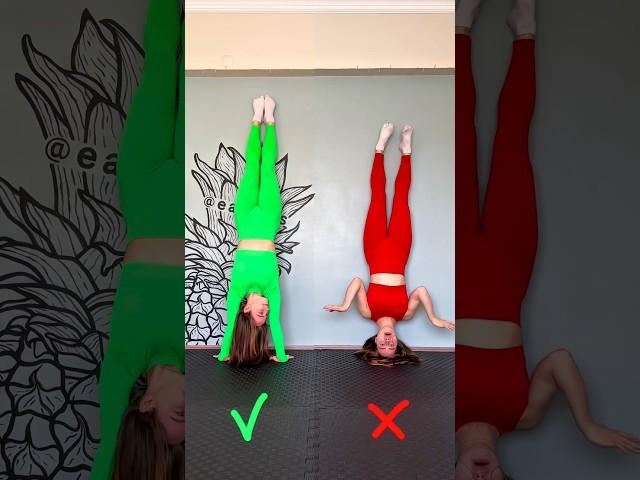 HANDSTAND TIPS with my Twin️ #twins #gymnast #tutorial #handstand #howto #shorts #easy