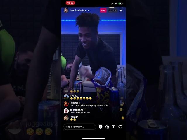 Blueface in the studio with his Babymom(ig live) 