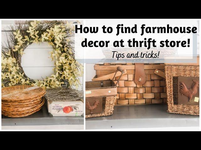 How to shop for FARMHOUSE DECOR at thrift stores | TRASH TO TREASURE PROJECTS | FARMHOUSE DECORATING