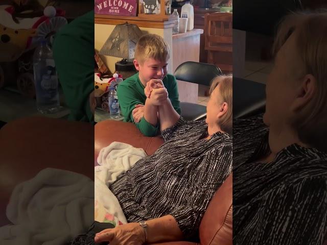 He thought he could beat Grandma  #grandma  #beat  #family #fun #walkerfarmfam