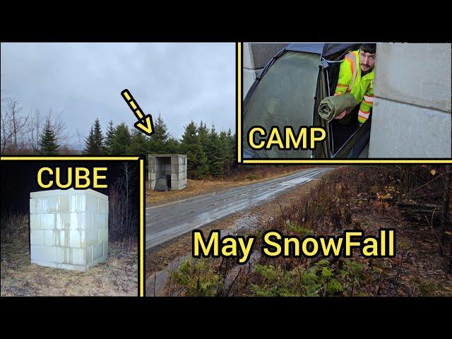 Camping Inside A Roadside Concrete Structure During A Rainstorm