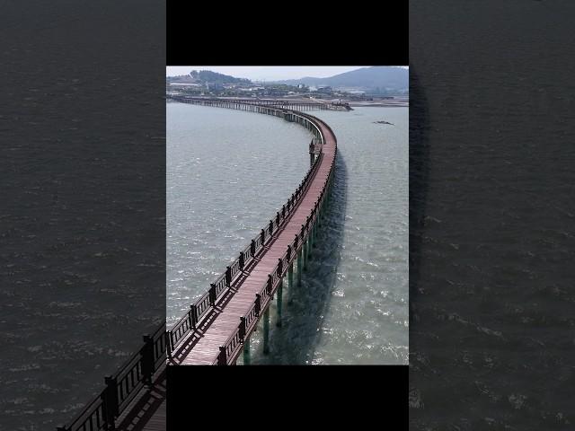 The world's longest wooden deck road crossing the sea/Amazing place in the world