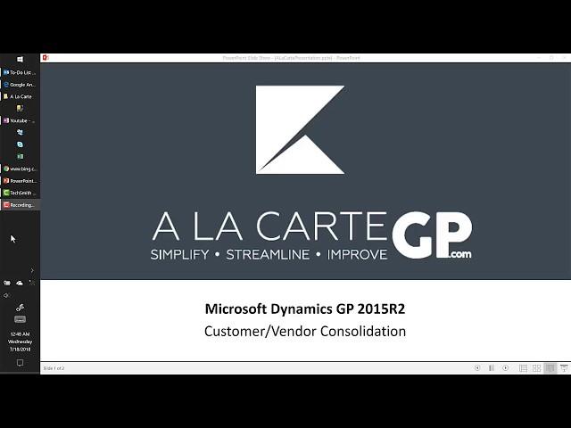 Microsoft Dynamics GP 2015R2: Customer/Vendor Consolidation and Refund Checks