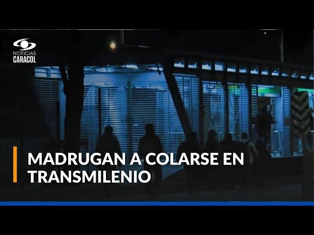 Decenas de ciudadanos madrugan a colarse en Transmilenio: así quedaron registrados