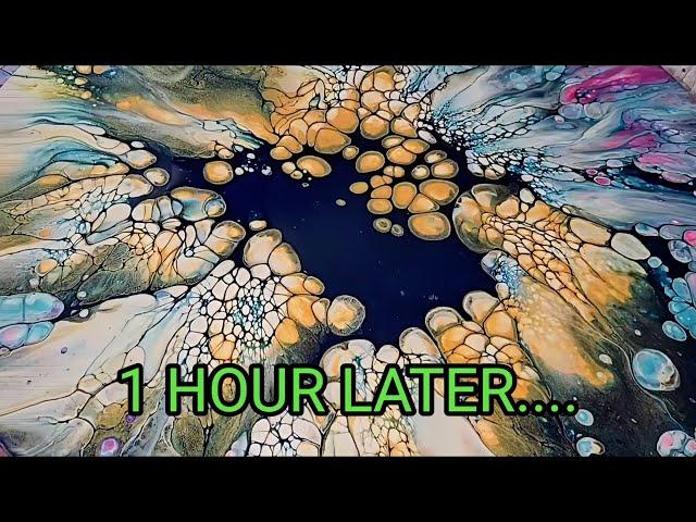 See GOLDEN PEARL CELLS EXPAND! Acrylic Pour - Easy Pearl Pour Recipe With Thicker Paint #fluidart
