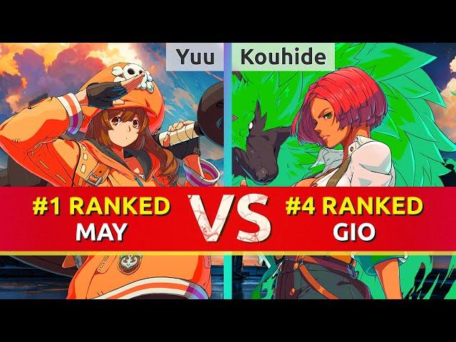 GGST ▰ Yuu (#1 Ranked May) vs Kouhide (#4 Ranked Giovanna). High Level Gameplay