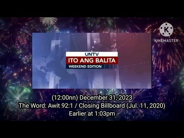 UNTV Ito Ang Balita Weekend Edition | Audio Streaming (December 31, 2023) | 12:00nn