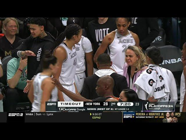 FURIOUS Becky Hammon CURSES OUT team | Las Vegas Aces vs New York Liberty WNBA playoffs basketball