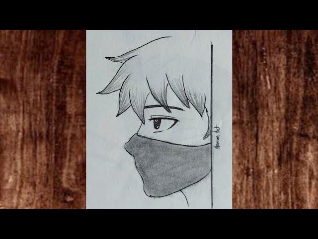 How to Draw a Cool Anime Boy with Mask - Easy Pencil Sketch Tutorial for Beginners