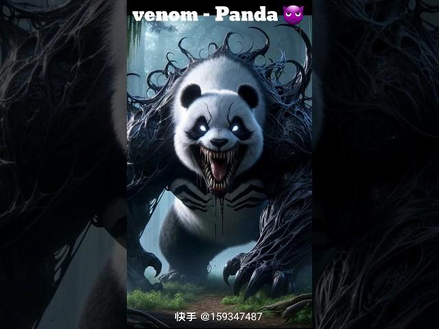 Venom Creepy Panda #ResidentEvil #horror #Aipainting #forestanimals #shorts #shortvideo