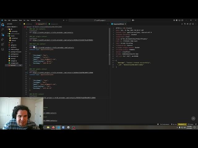 CSE 341 Web Services - W02 Project - Contacts API Part 2