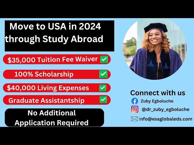 Fully funded Scholarship for Masters, Phd Students 2024, International Students|Move to USA for FREE