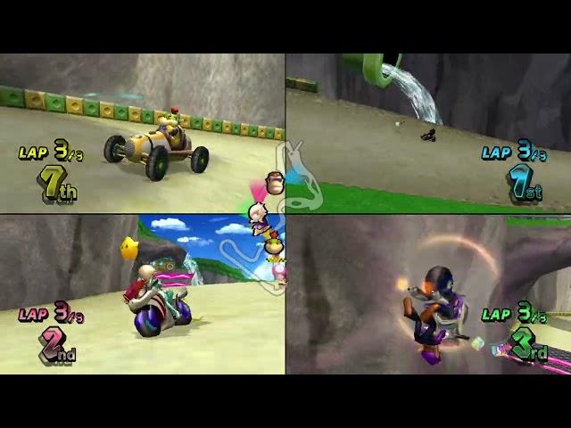 Mario Kart Wii  4 Players #547 (3 Tracks) Mirror