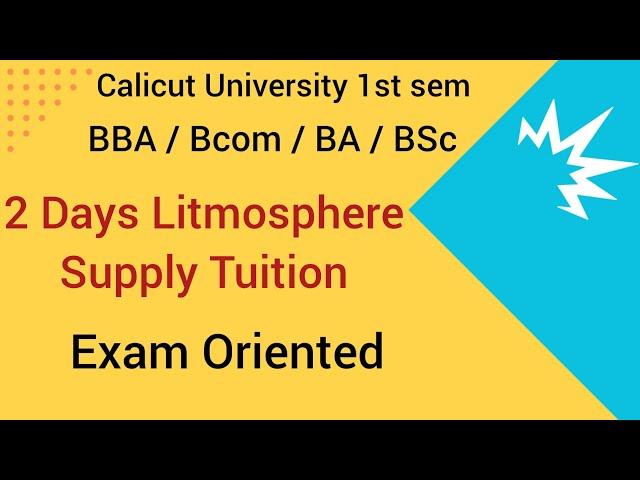 Calicut University 2 Days Supply Class Litmosphere