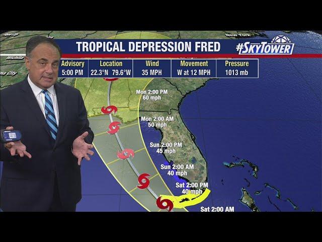 Friday night Forecast: Tropical Depression Fred & Tropical Depression 7