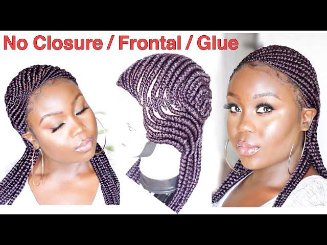 DIY - HOW TO MAKE A GHANA CORNROW BRAIDED WIG USING EXPRESSION - NO Closure NO Frontal NO Glue