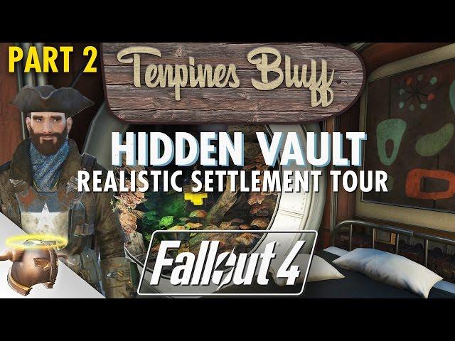 SECRET #VAULT AT TENPINES BLUFF - Tour Part 2: Huge, realistic #Fallout 4 custom #settlement!