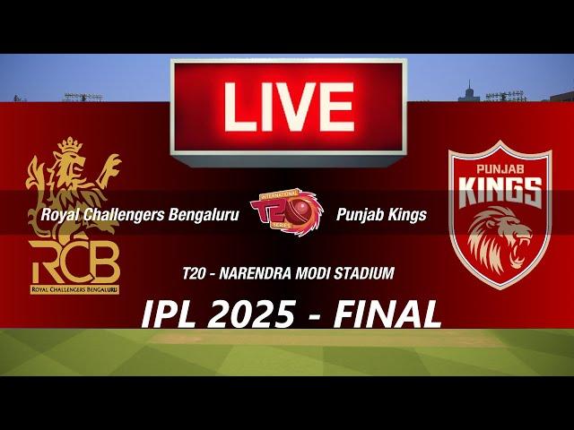 IPL 2025 FINAL LIVE- RCB vs PBKSBENGALURU vs PUNJABCRICKET 24 GAMEPLAYLIVE MATCH STREAMING