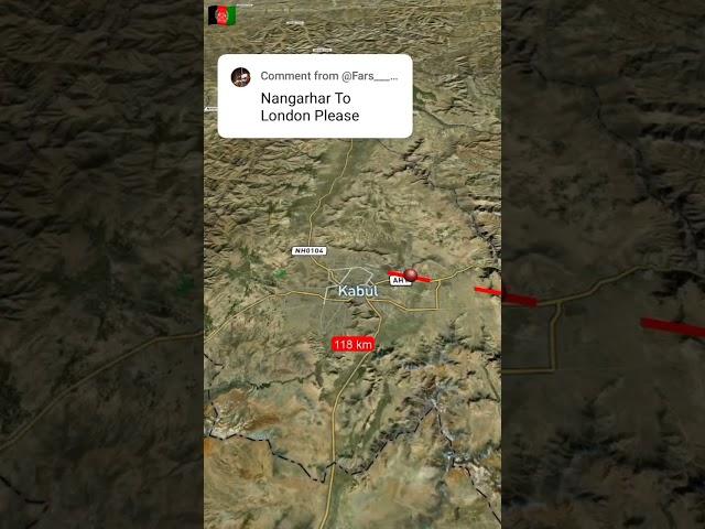 Nangarhar Afghanistan to London UK #nangarhar #afghanistan #london #uk #map #travel #farsi #persia