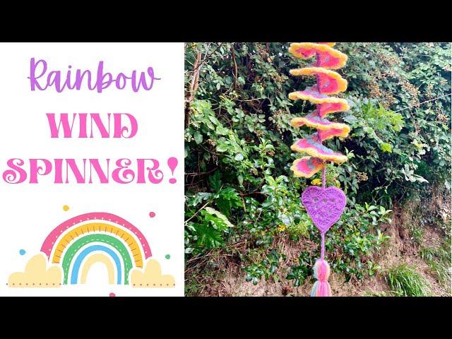 CROCHET WIND SPINNER RAINBOW CURLY CUE