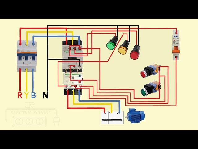 dol starter connection with indicator