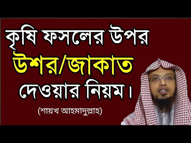 কৃষি ফসলের জাকাতের পরিমাণ এবং নিসাব || ফসলের উপর উশর দেওয়ার নিয়ম।