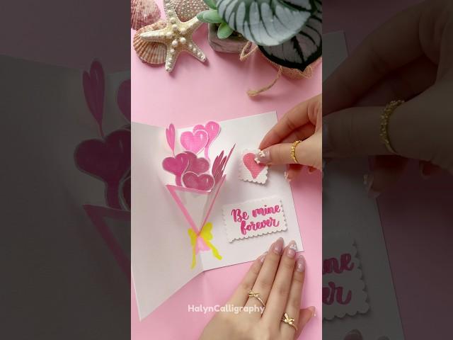 Easy DIY Love Card Idea  #shorts #halyncalligraphy #diy