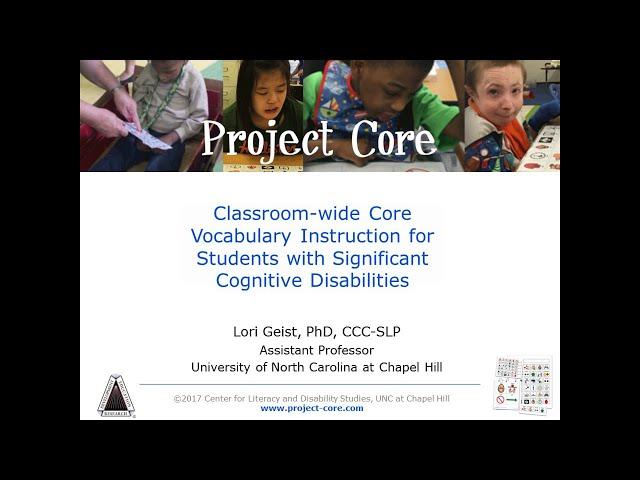 Core Vocabulary Instruction for Students with Significant Cognitive Disabilities