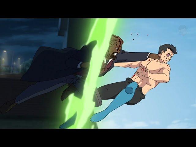 Invincible vs Angstrom Full Fight Scene Marks First Kill Season 2 Episode  8