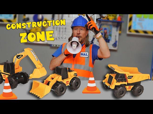 Playing with Construction Toys | Excavator, Dump Truck and Wheel Loader