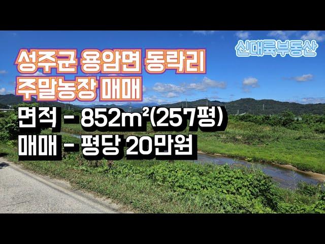 매물#200)성주군 용암면  동락리 주말농장 매매 면적 852m²(257평) 매매 - 평당 20만원_성주촌집매매.성주땅매매