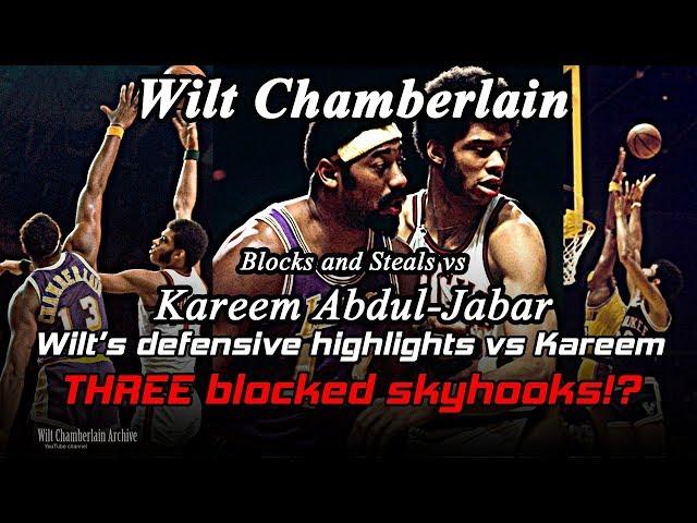 Wilt Chamberlain - Shot Blocking and Defensive Highlights Vs Kareem Abdul-Jabbar