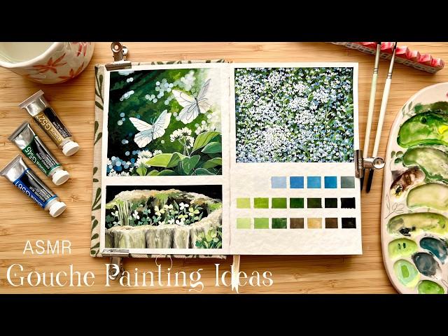 ASMR Painting + Gouache Painting Ideas⎪DIY New Sketchbook 