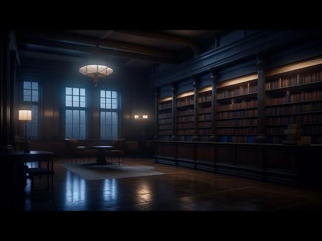 studying alone at the library at rainy midnight  (slowed piano)