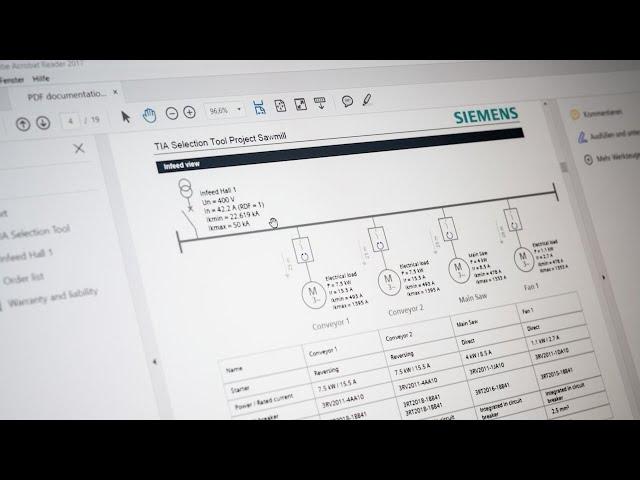 Standard-compliant documentation in the TIA Selection Tool