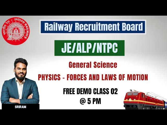 FORCES AND LAWS OF MOTION | General Science | JE/ALP/NTPC | RRB | IN TAMIL | KTA