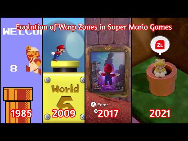 Evolution of Warp Zones in Super Mario Games (1985-2021)