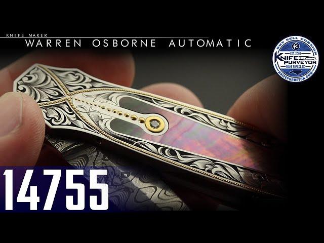 Warren Osborne Custom Knife Lockback Automatic Dagger Engraved by Julie Warenski w/ 24Kt Gold Inlays