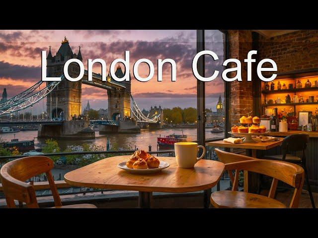 Peaceful Sunset in London Cafe with Coffee Jazz Music  Soft Jazz Instrumental Music - Smooth Jazz