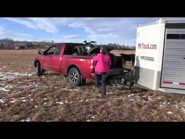 MrTruck reviewing Nissan 2014 Titan 4x4 Pro-4X and Oxlite ramps, and Andersen WDH