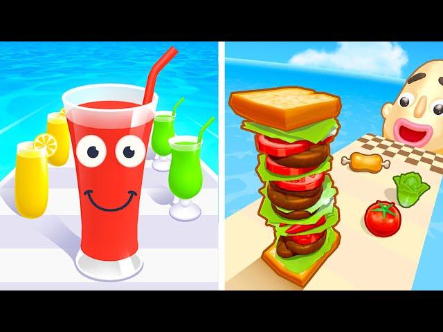 Sandwich Runner vs Juice Run🟥🟩🟨🟧Walkthrough Max Gameplay HJ4796