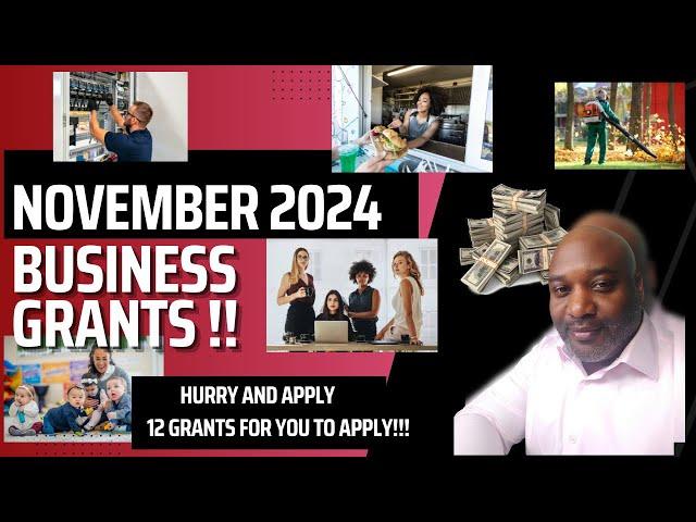 November 2024 Small Business Grants - 12 Grants For You To Apply!!!