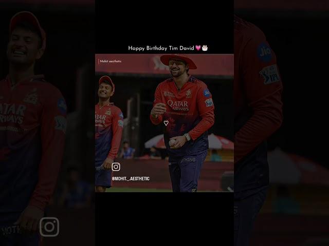 Happy birthday tim david #timdavid #rcb #viratkohli #shorts
