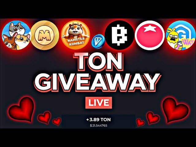 Ton Coin Giveaway Live  Hamster Kombat Gas Fees And Dogs Gas Fees