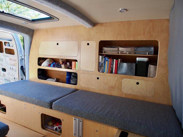 Beautiful micro campervan conversion: how to fit it all in a tiny van like a Kangoo Maxi