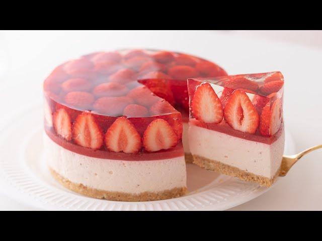 The Best No-Bake Strawberry Cheesecake＊No Egg & No Oven｜HidaMari Cooking