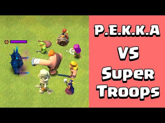 P.E.K.K.A VS ALL SUPER TROOPS | Every Level Pekka Vs Super Troops | Clash of Clans