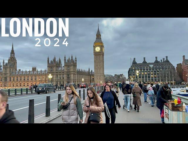 London City Tour 2024 | 4K HDR Virtual Walking Tour around the City | London Winter Walk 2024